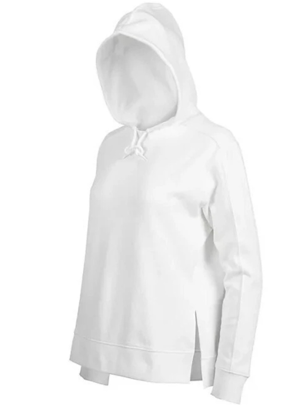 Puma Her White adjustable drawstring side splits casual Pullover Hoodie